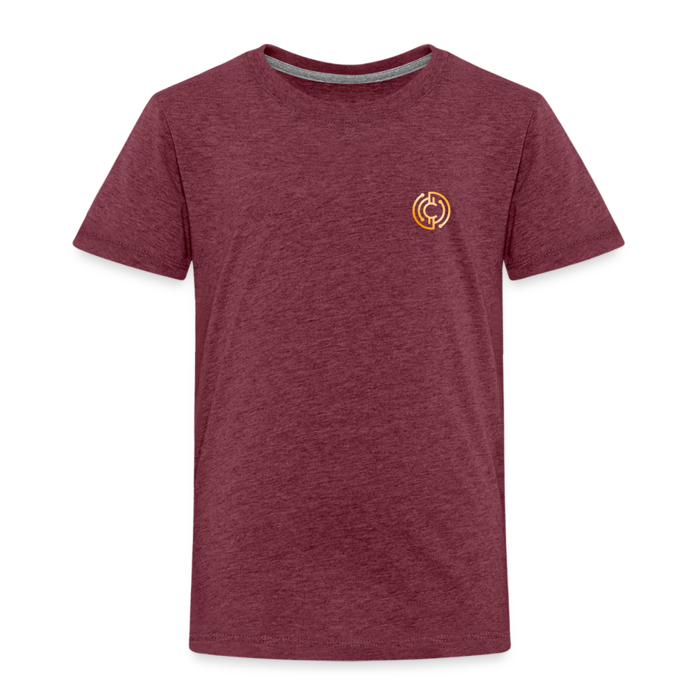 Kinder Premium T-Shirt Logo - Bordeauxrot meliert