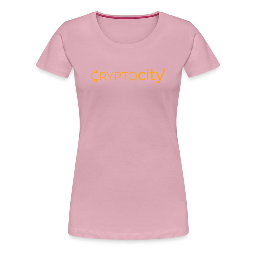 Frauen Premium T-Shirt mit dem klassischen Crypto City Schriftzug - Hellrosa