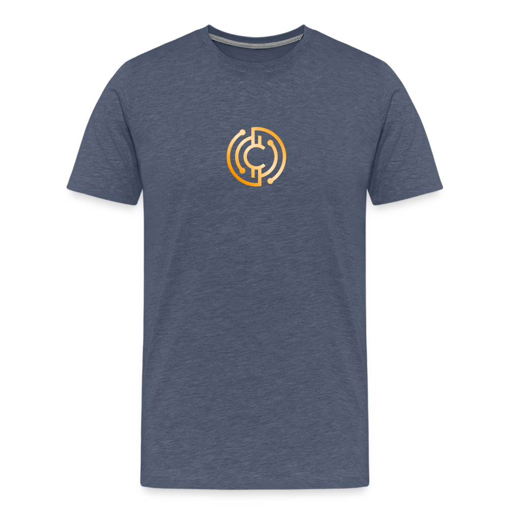 Männer Premium T-Shirt - The City + Logo - Iron Man Edition - Blau meliert