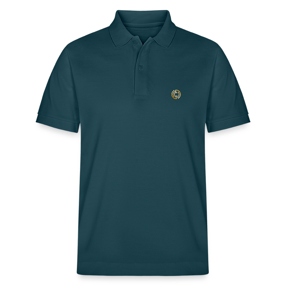 Bio-Poloshirt Herren Logo - Dunkles Petrol