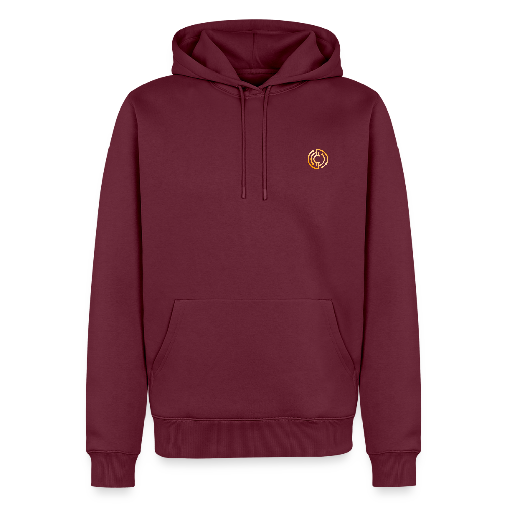 Männer Premium Hoodie The City + Logo - Burgunderrot
