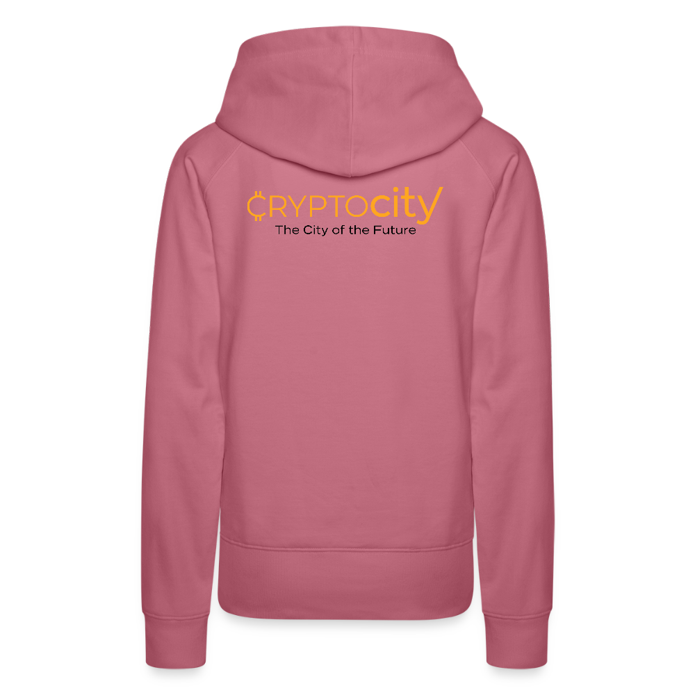 Frauen Premium Hoodie The City + Logo - Malve