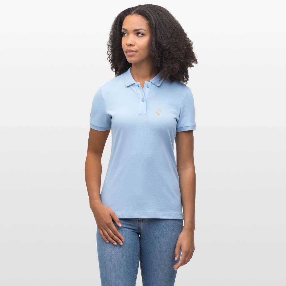 Frauen Bio-Poloshirt Logo - sky Blue