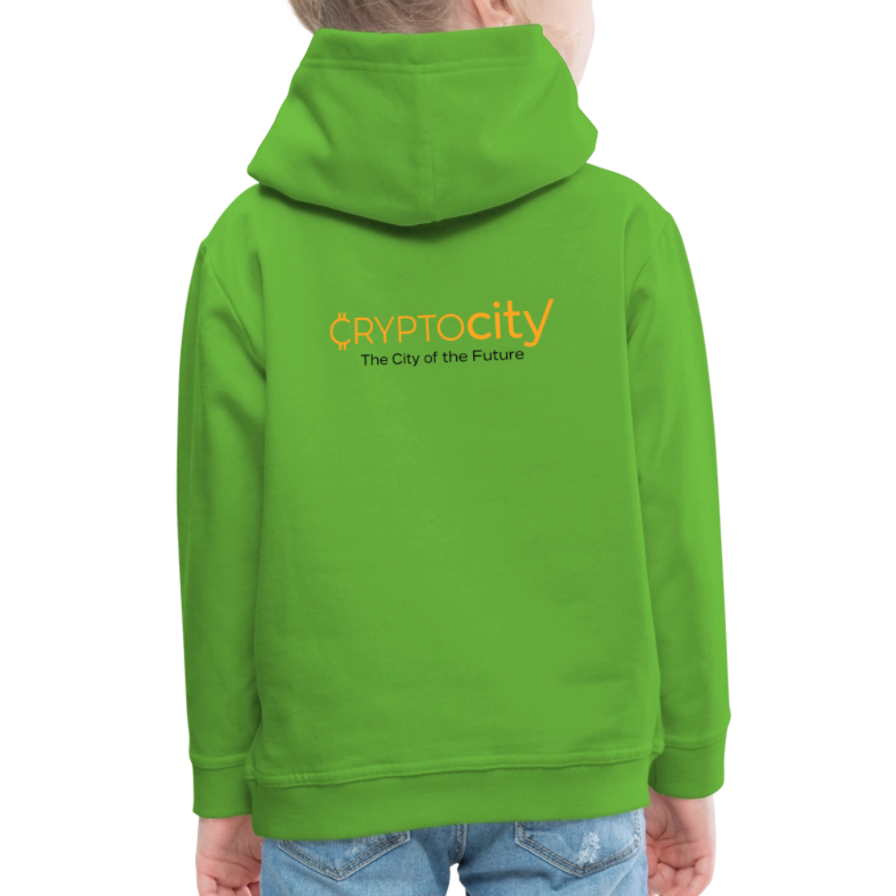 Kinder Premium Hoodie The City + Logo - Hellgrün