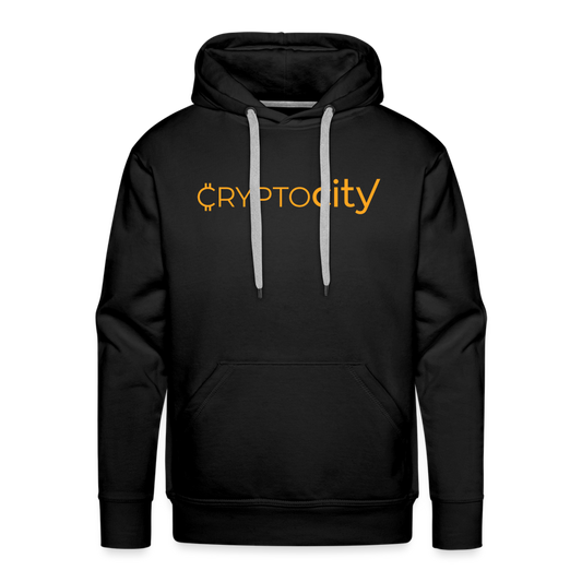 Männer Premium Hoodie mit dem klassischen CryptoCity Schriftzug - Schwarz