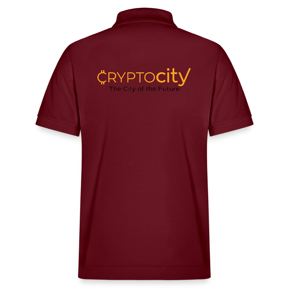 Bio-Poloshirt Herren The City + Logo - Burgunderrot