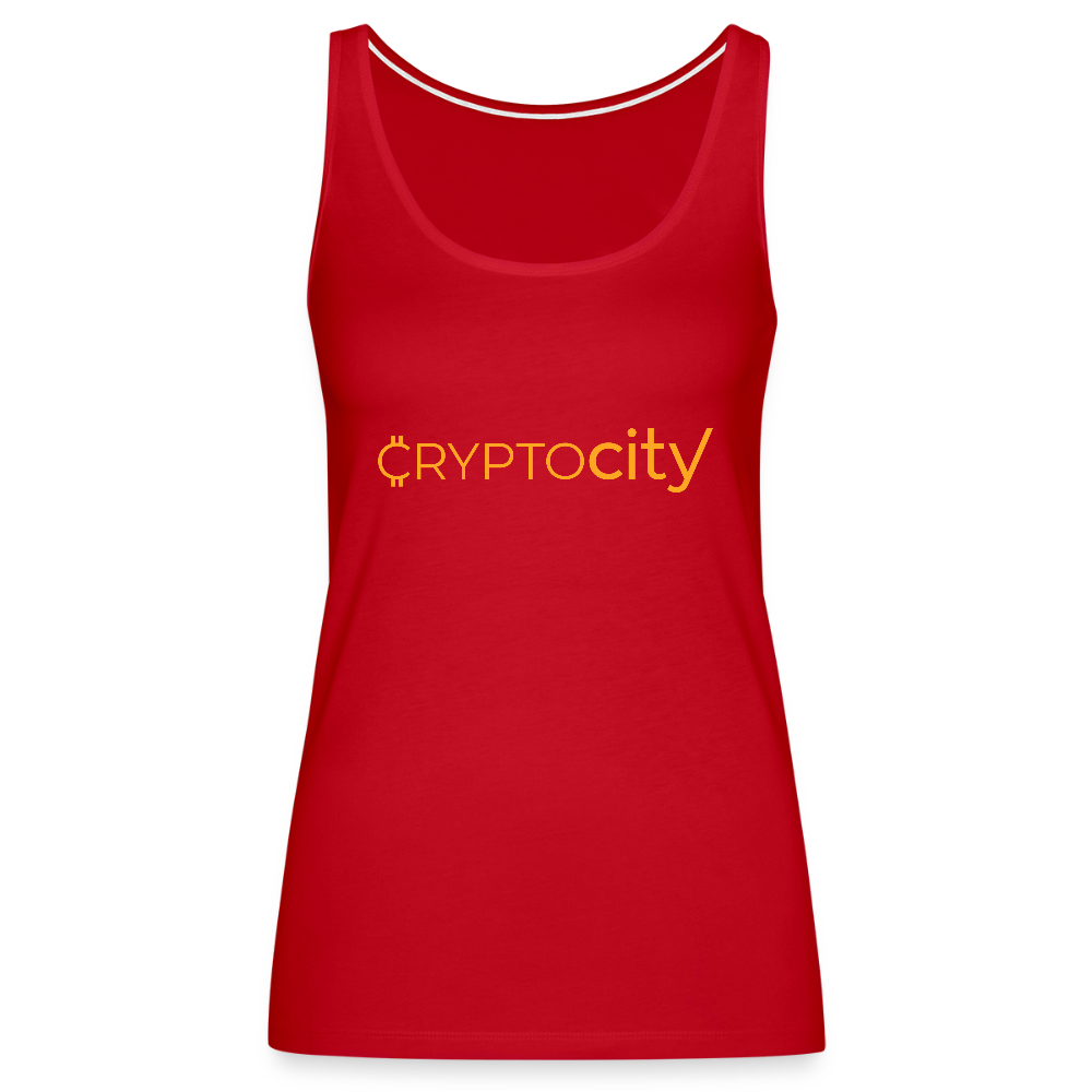 Frauen Premium Tank Top mit dem klassischen CryptoCity Schriftzug - Rot