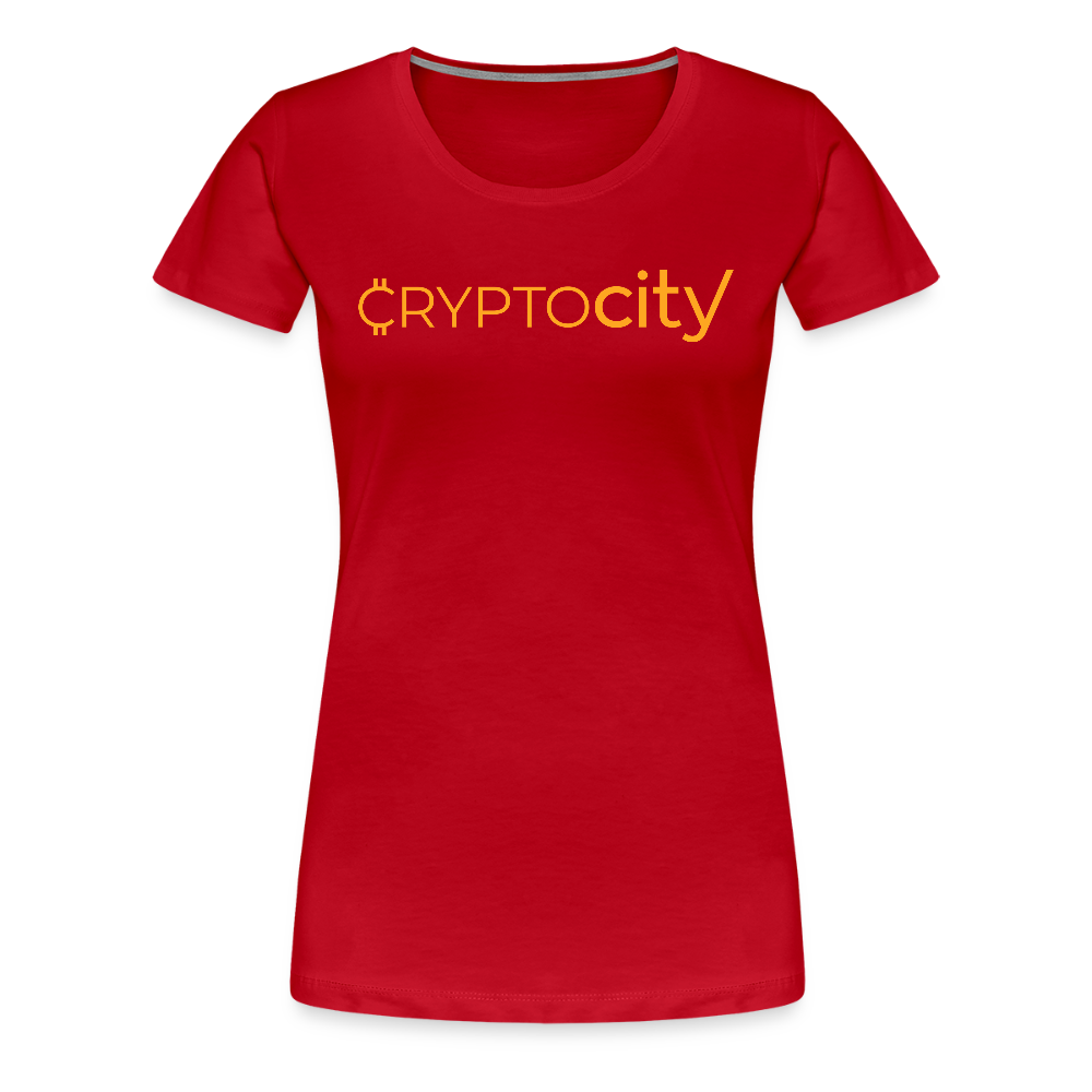Frauen Premium T-Shirt mit dem klassischen Crypto City Schriftzug - Rot