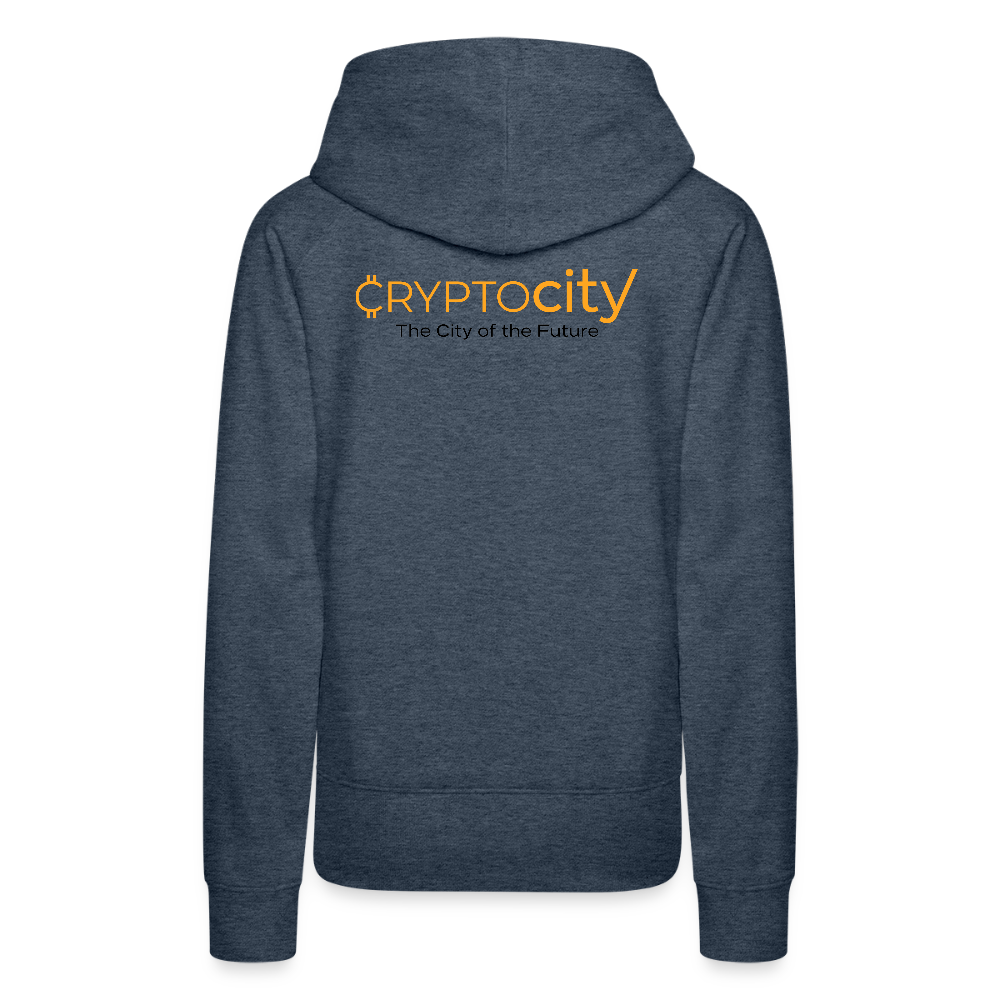 Frauen Premium Hoodie The City + Logo - Jeansblau