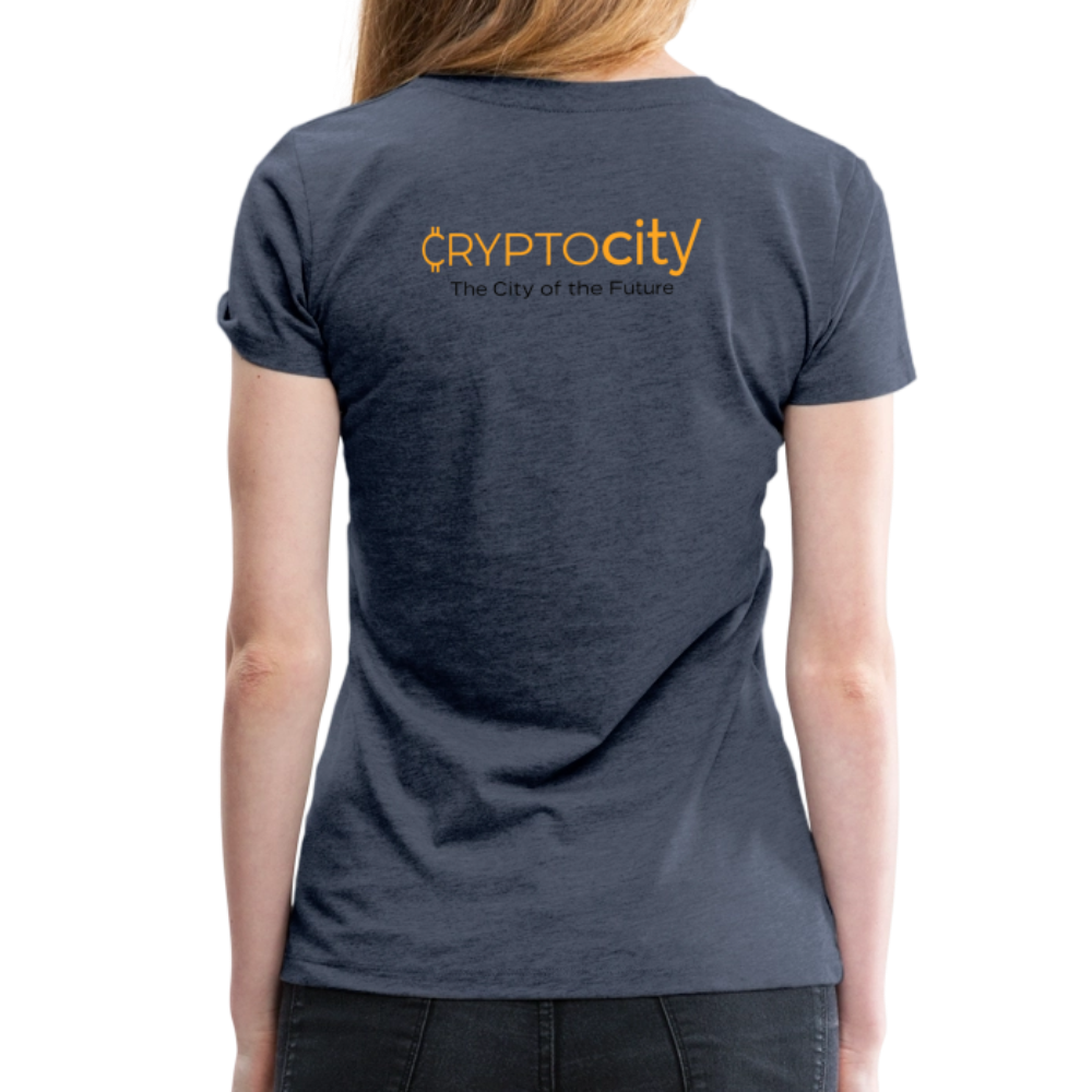 Frauen Premium T-Shirt The City + Logo - Blau meliert