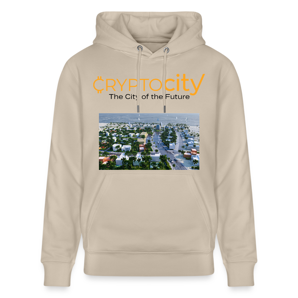 Unisex Bio-Hoodie The City of the Future - Beige