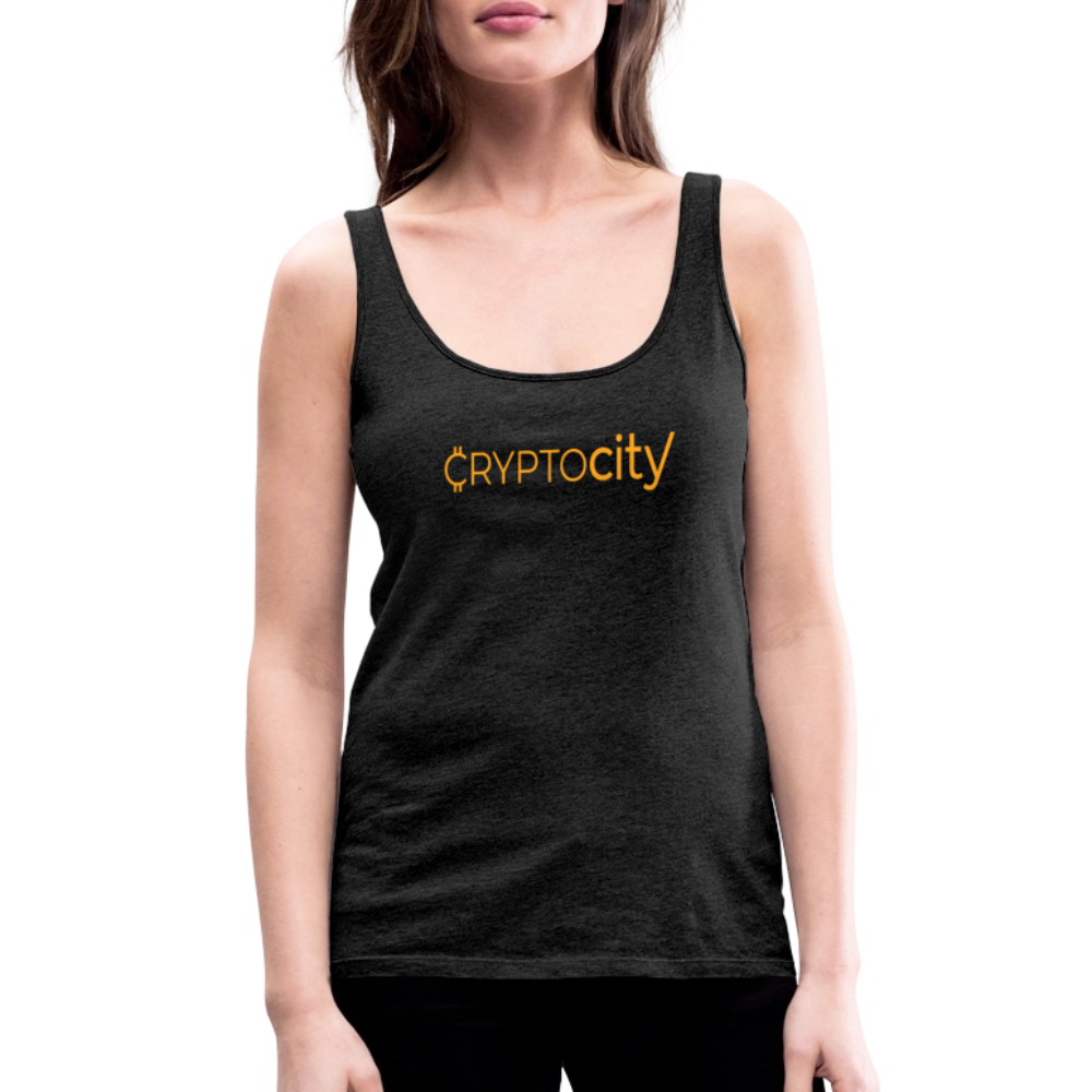 Frauen Premium Tank Top mit dem klassischen CryptoCity Schriftzug - Anthrazit