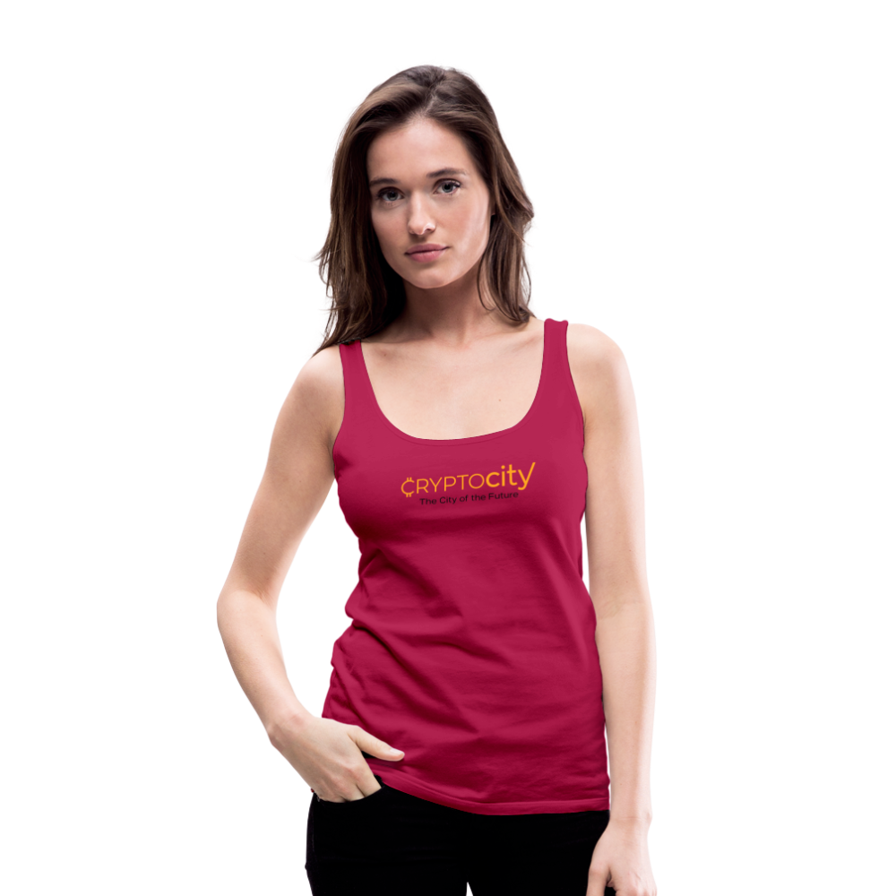 Frauen Premium Tank Top The City of the Future - dunkles Pink