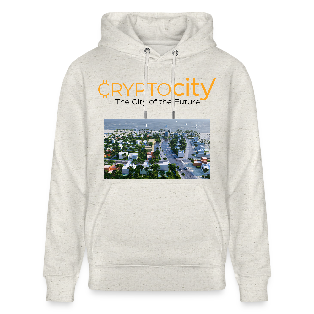 Unisex Bio-Hoodie The City of the Future - Beige meliert