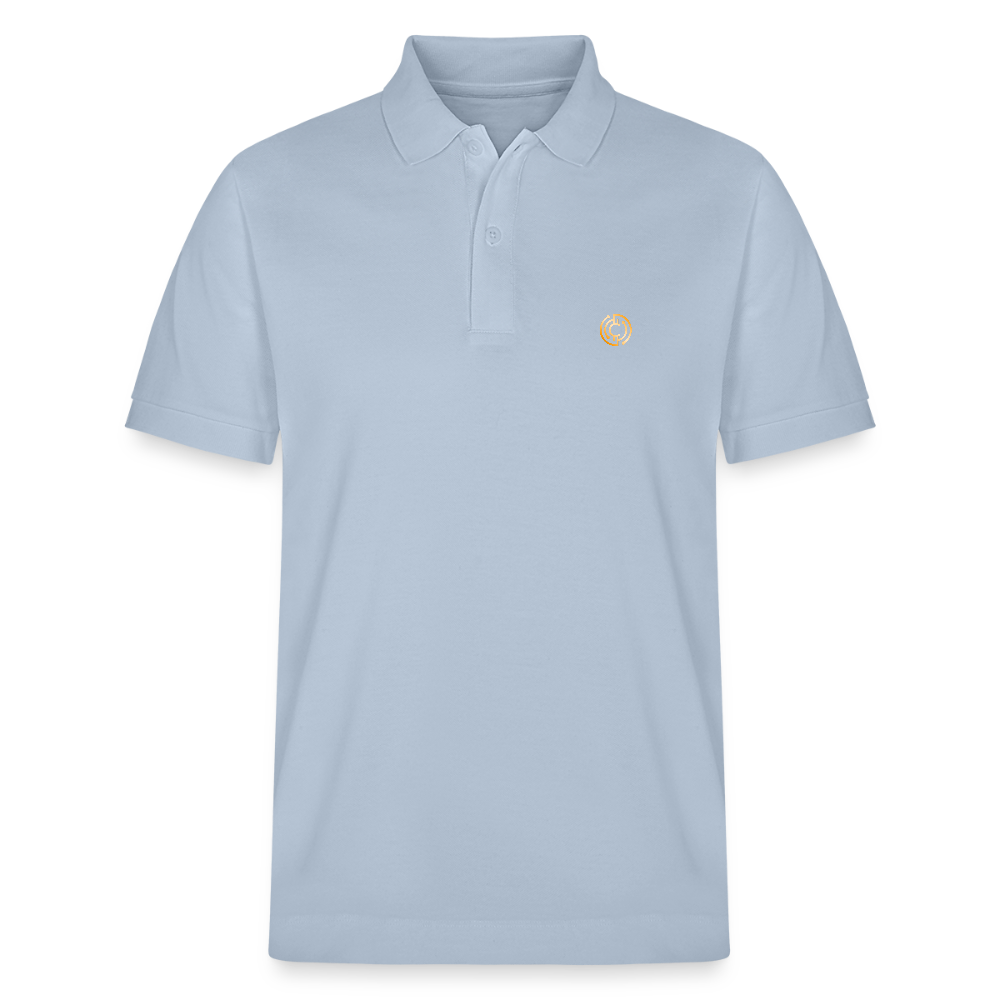 Bio-Poloshirt Herren Logo - sky Blue
