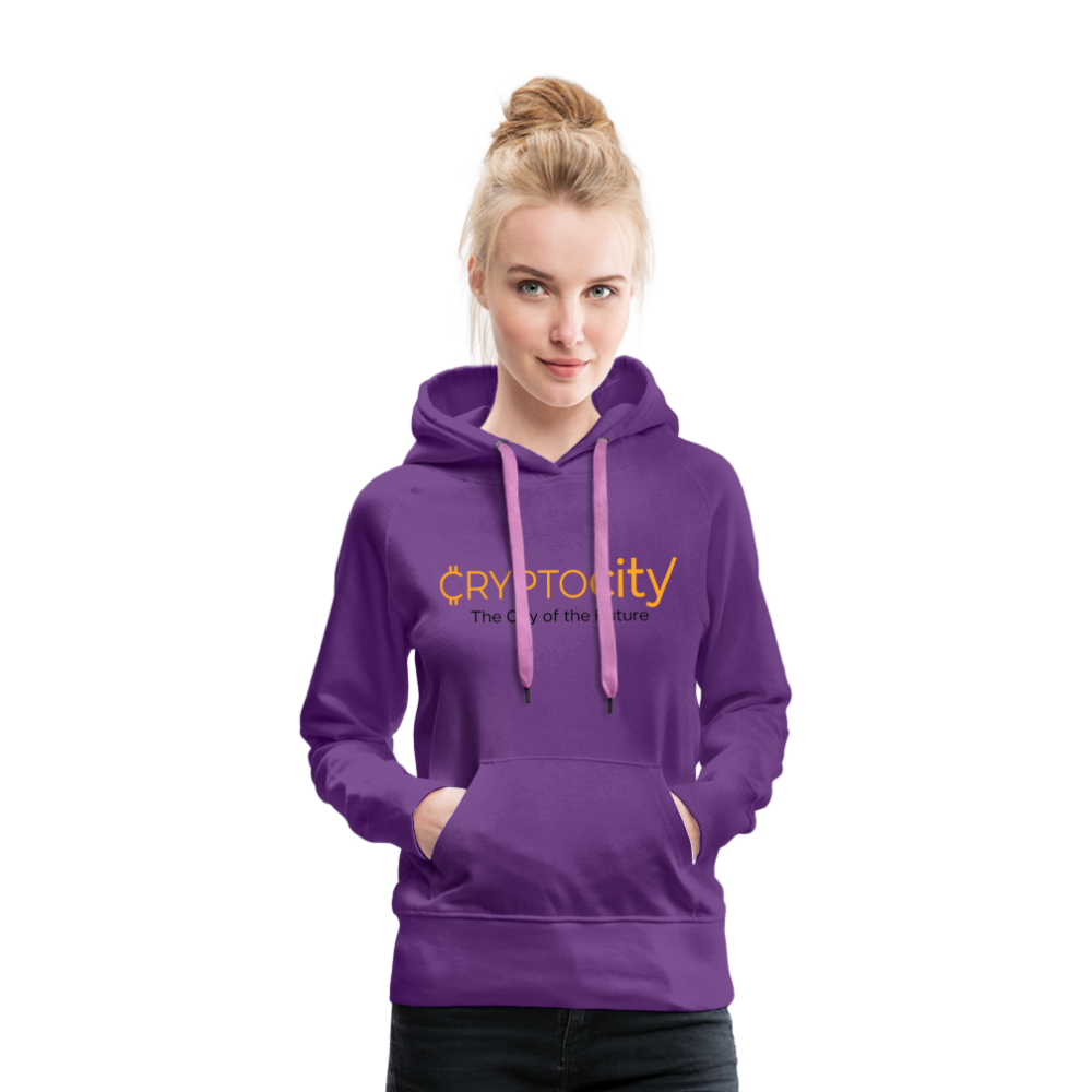 Frauen Premium Hoodie The City of the Future - Purple