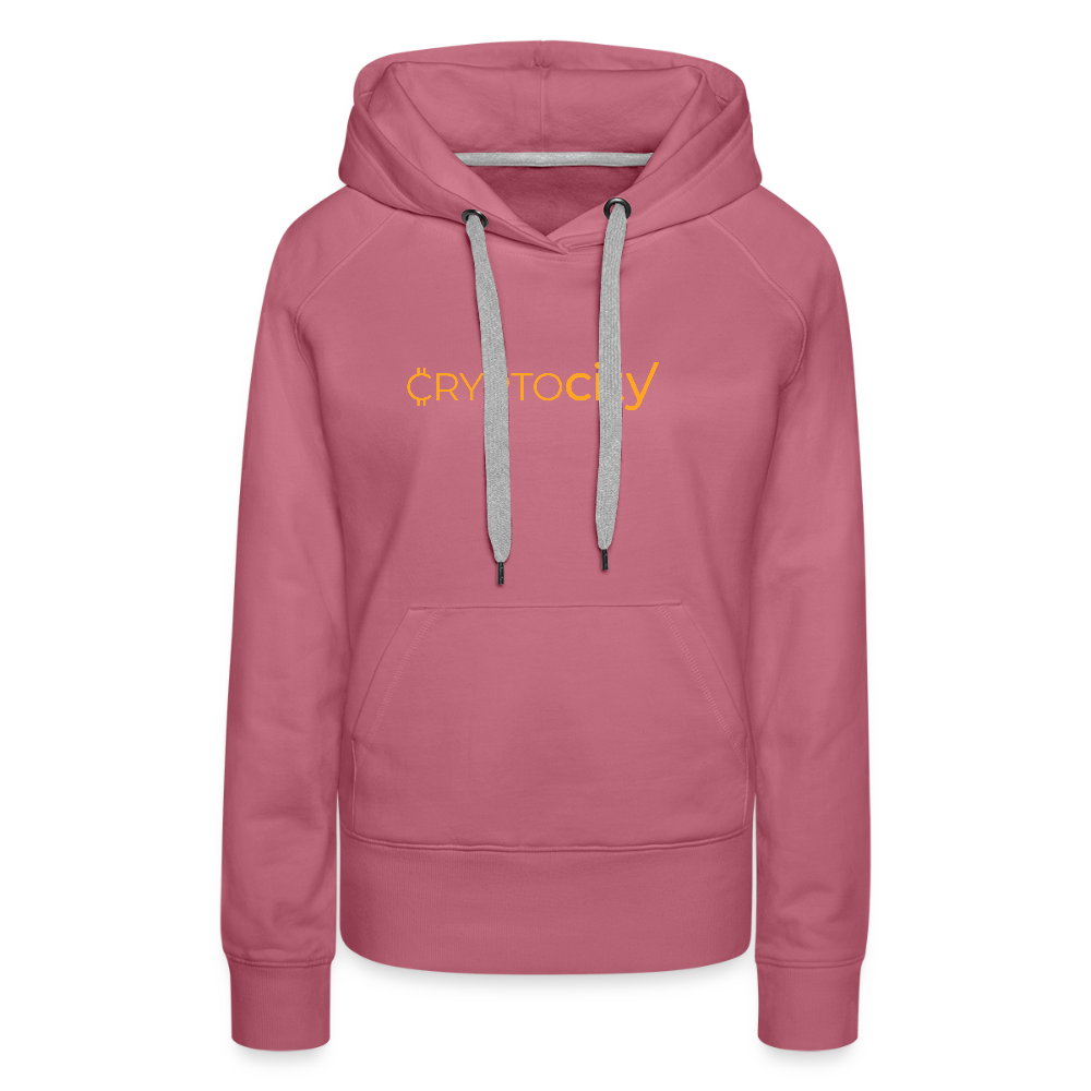 Frauen Premium Hoodie mit dem klassischen CryptoCity Schriftzug - Malve