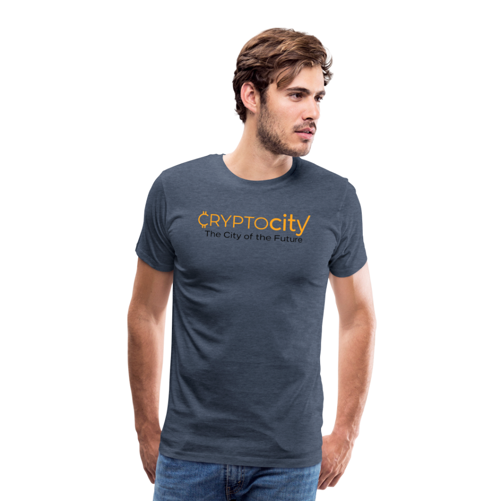 Männer Premium T-Shirt City of the Future - Blau meliert