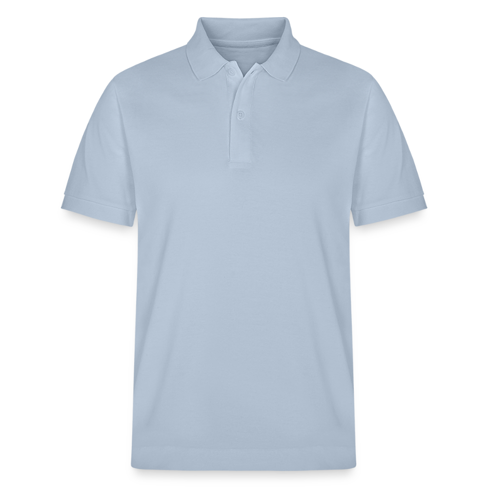 Bio-Poloshirt Herren mit dem klassischen CryptoCity Schriftug - sky Blue
