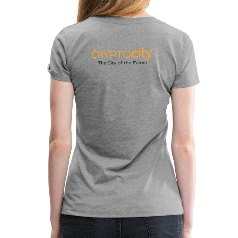Frauen Premium T-Shirt The City + Logo - Grau meliert