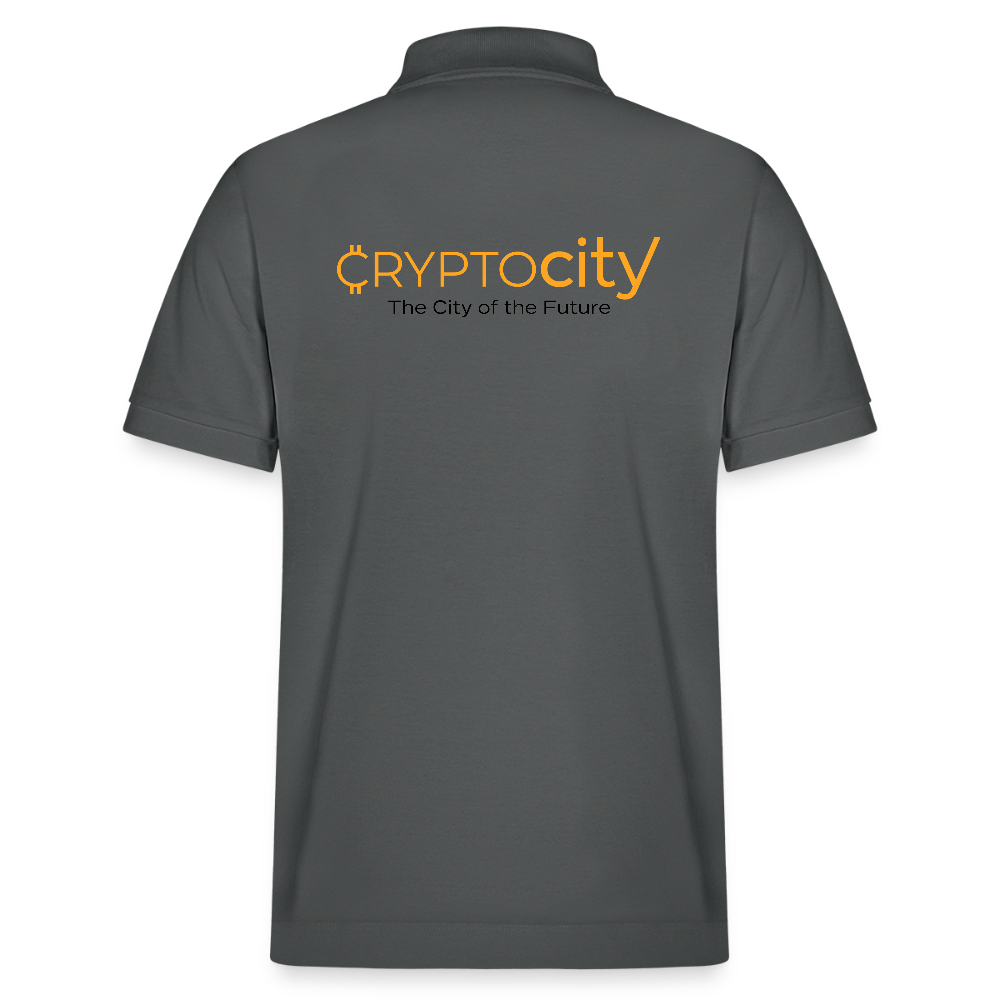 Herren Bio-Poloshirt The City of the Future - Anthrazit