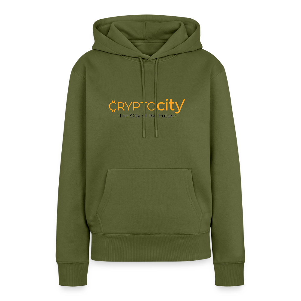 Frauen Premium Hoodie The City of the Future - Khaki