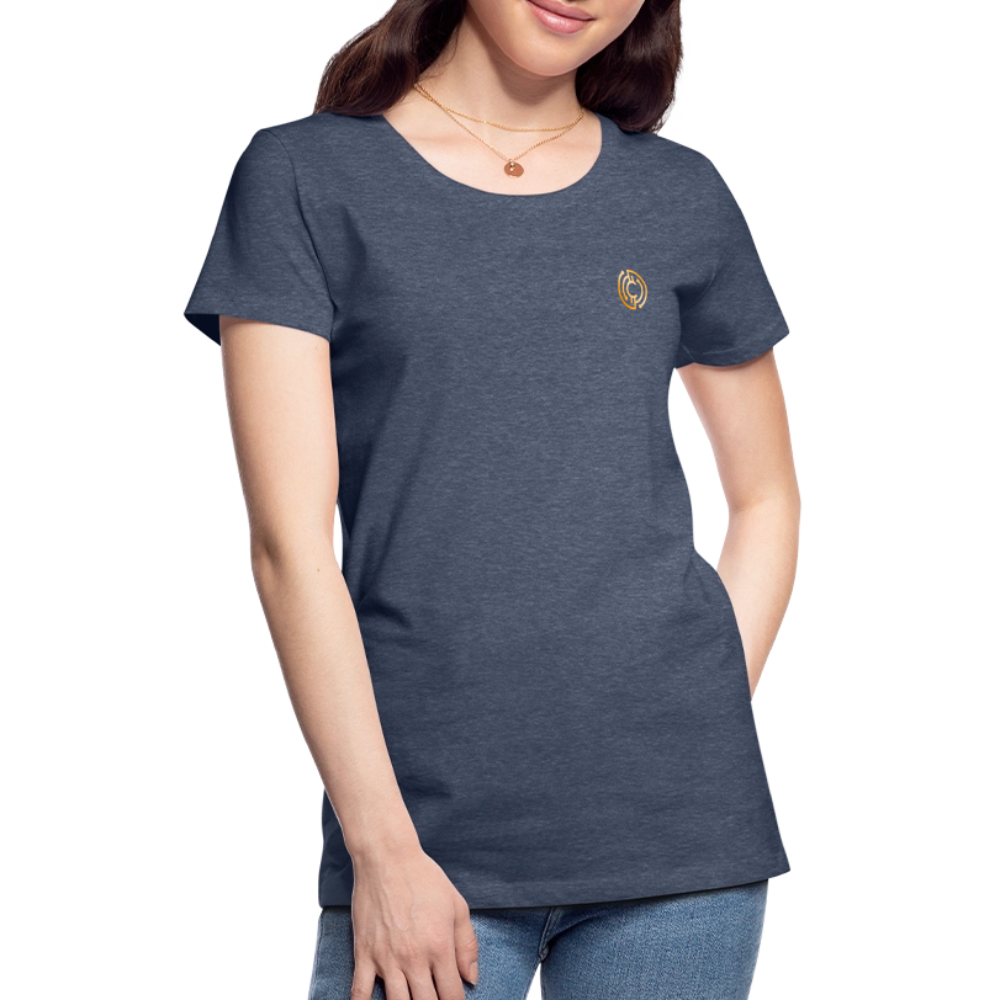 Frauen Premium T-Shirt Logo - Blau meliert