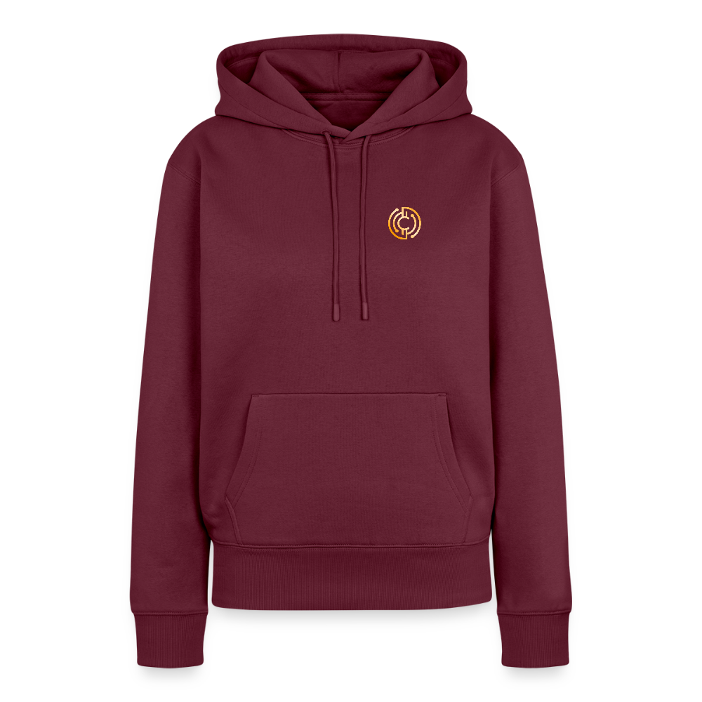 Frauen Premium Hoodie The City + Logo - Burgunderrot