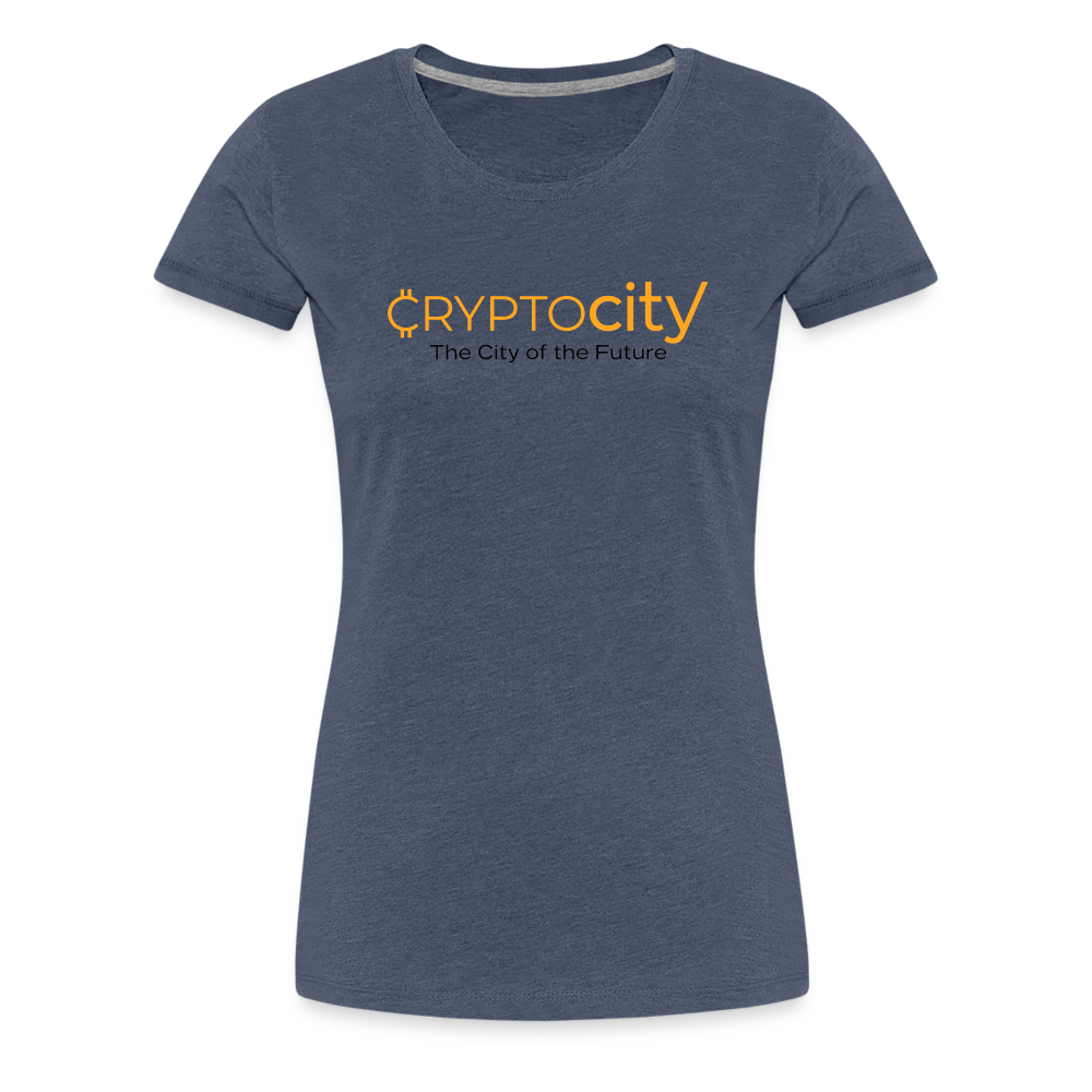 Frauen Premium T-Shirt The City of the Future - Blau meliert