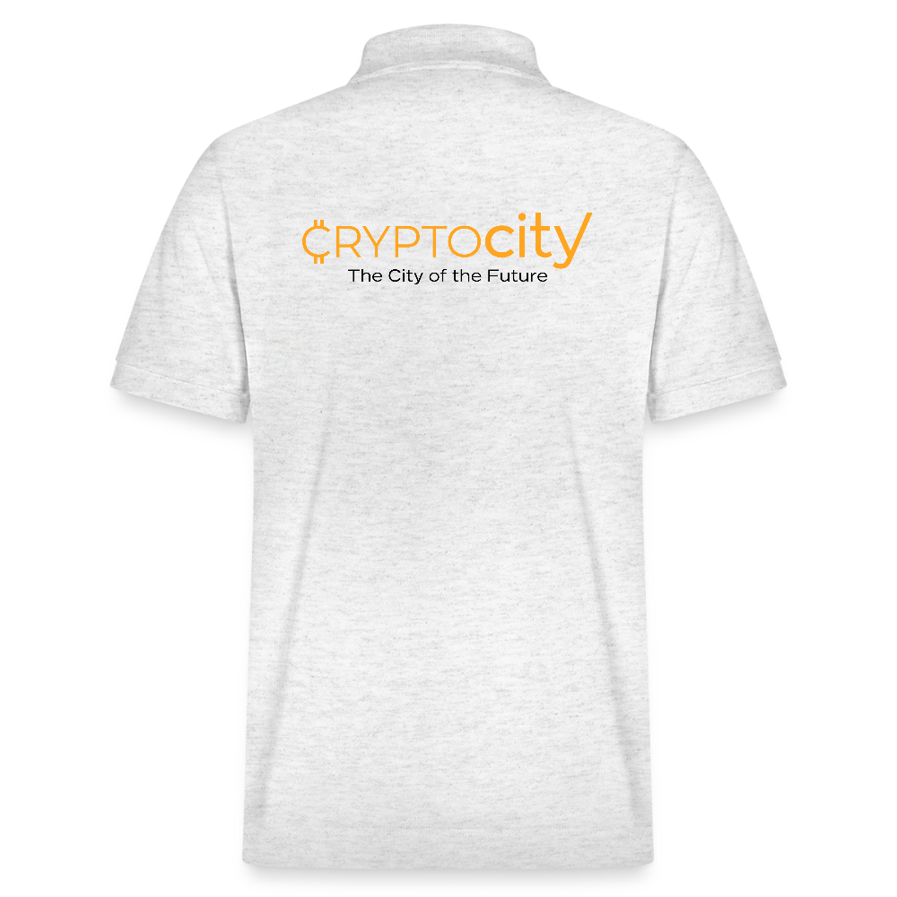Herren Bio-Poloshirt The City of the Future - Weiß meliert