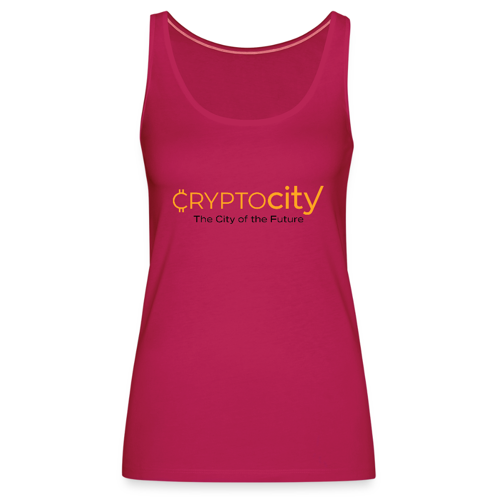 Frauen Premium Tank Top The City of the Future - dunkles Pink
