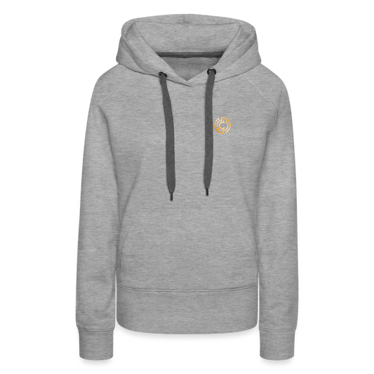 Frauen Premium Hoodie The City + Logo - Grau meliert