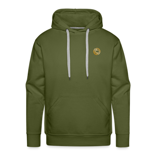 Männer Premium Hoodie The City + Logo - Olivgrün