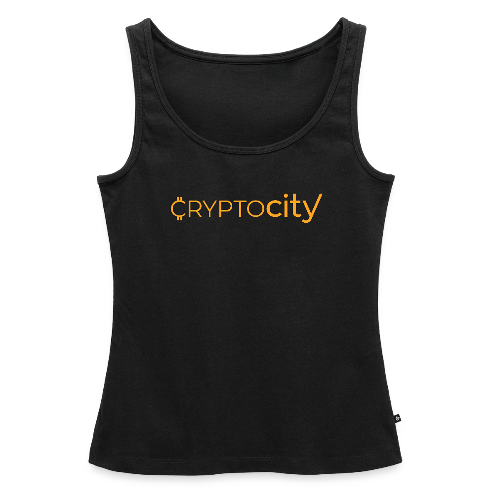 Frauen Premium Tank Top mit dem klassischen CryptoCity Schriftzug - Schwarz