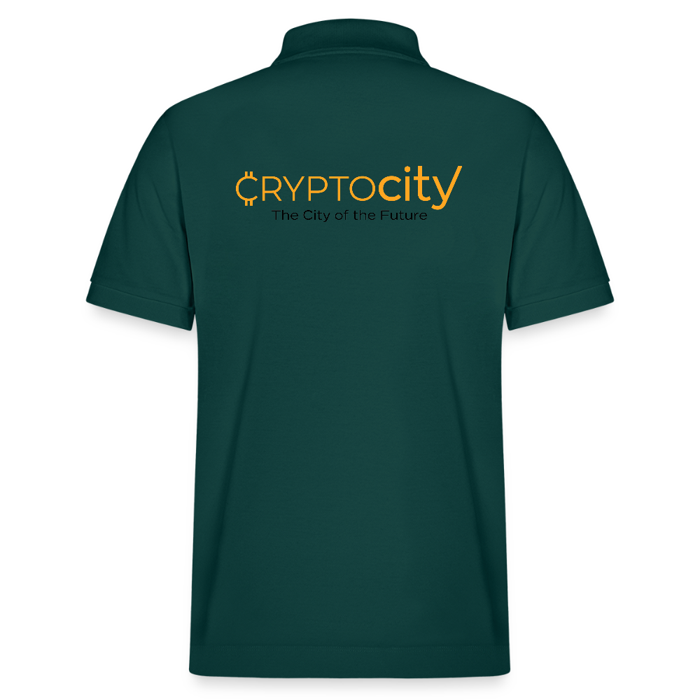 Herren Bio-Poloshirt The City of the Future - Glasiertes Grün