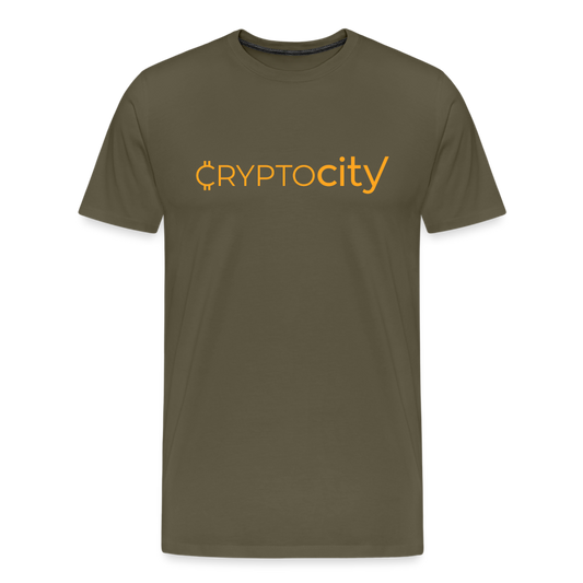 Männer Premium T-Shirt mit dem klassischen CryptoCity Schriftzug - Khaki