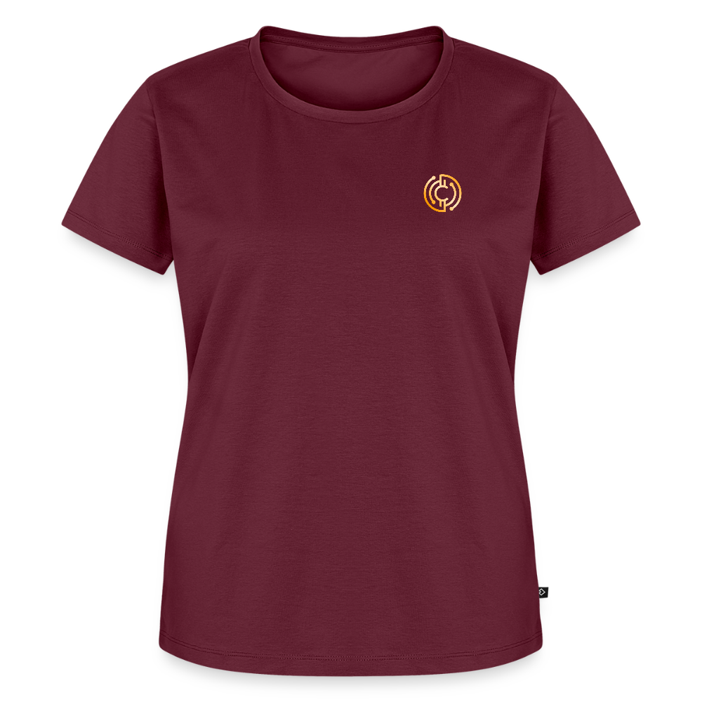 Frauen Premium T-Shirt The City + Logo - Burgunderrot