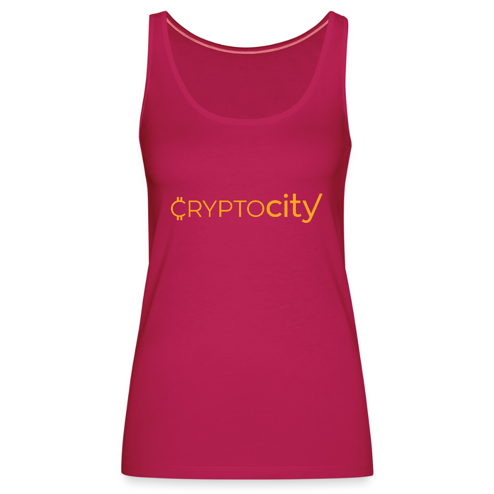 Frauen Premium Tank Top mit dem klassischen CryptoCity Schriftzug - dunkles Pink