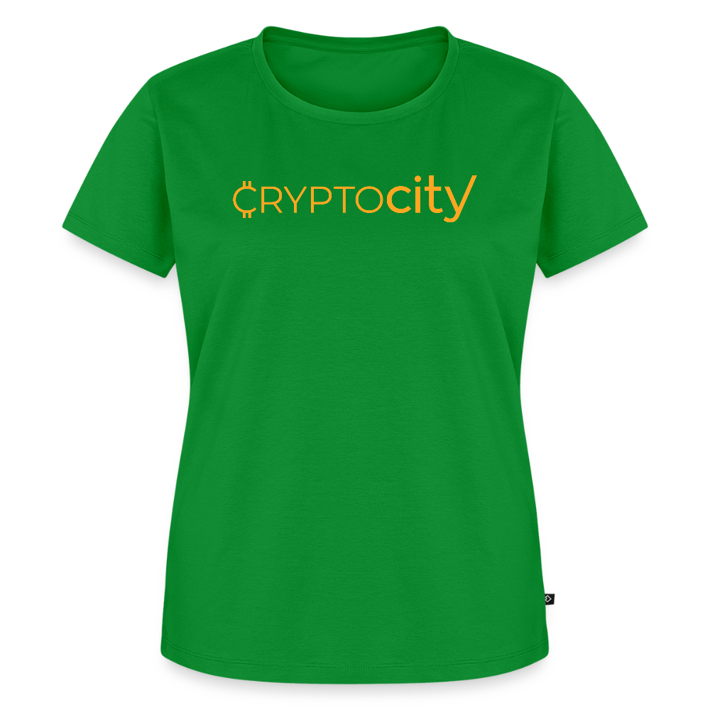 Frauen Premium T-Shirt mit dem klassischen Crypto City Schriftzug - Grün