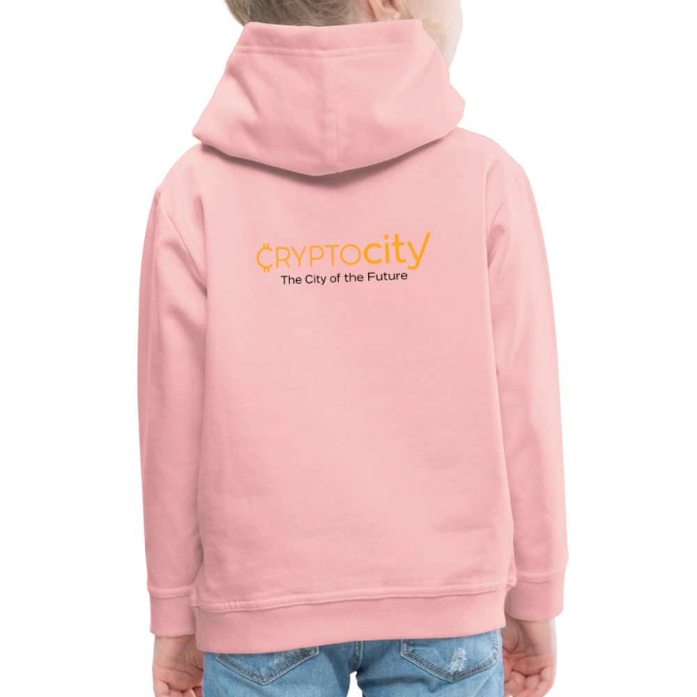 Kinder Premium Hoodie The City + Logo - Kristallrosa
