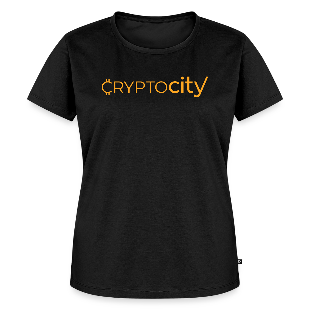 Frauen Premium T-Shirt mit dem klassischen Crypto City Schriftzug - Schwarz