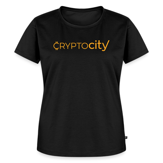 Frauen Premium T-Shirt mit dem klassischen Crypto City Schriftzug - Schwarz
