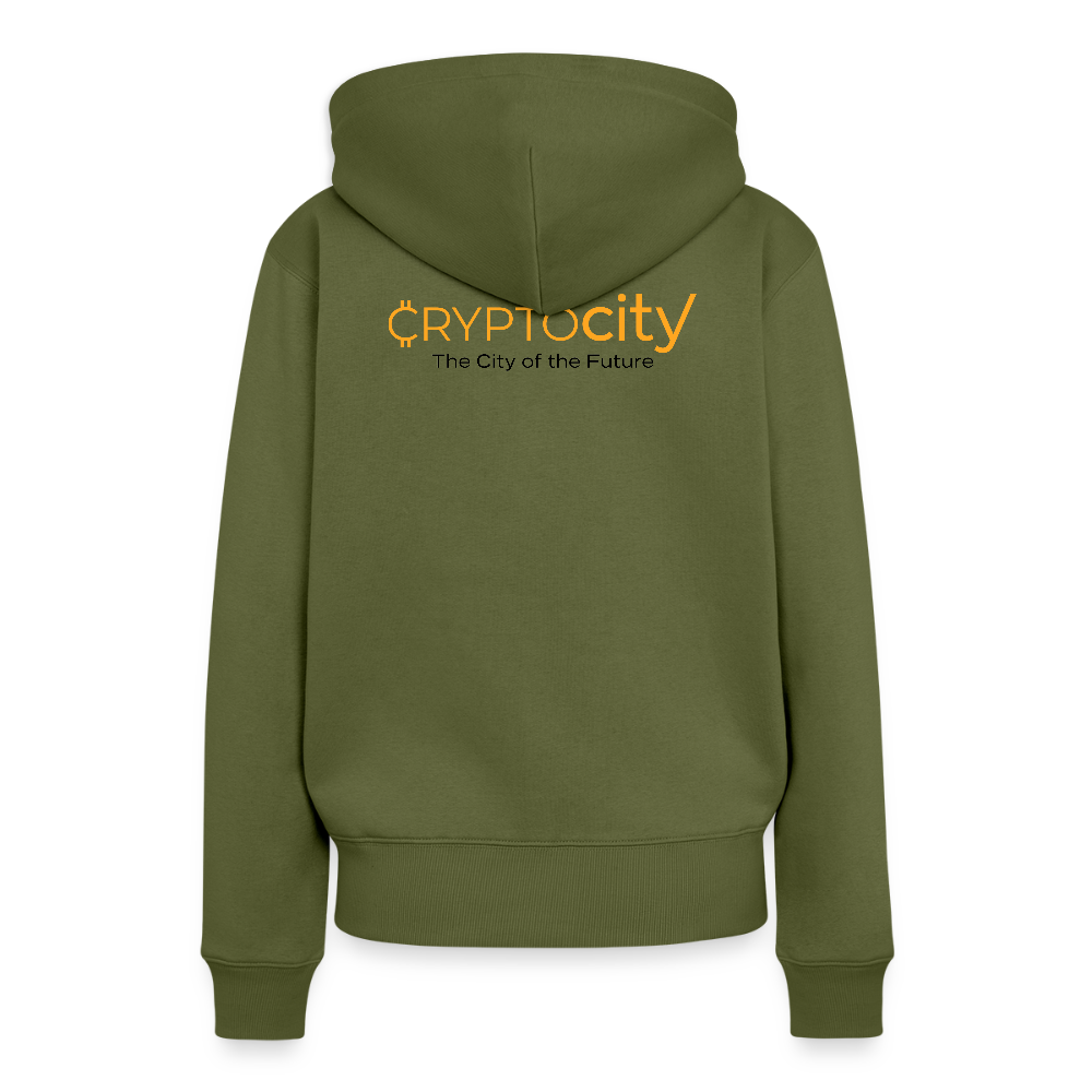 Frauen Premium Hoodie The City + Logo - Khaki