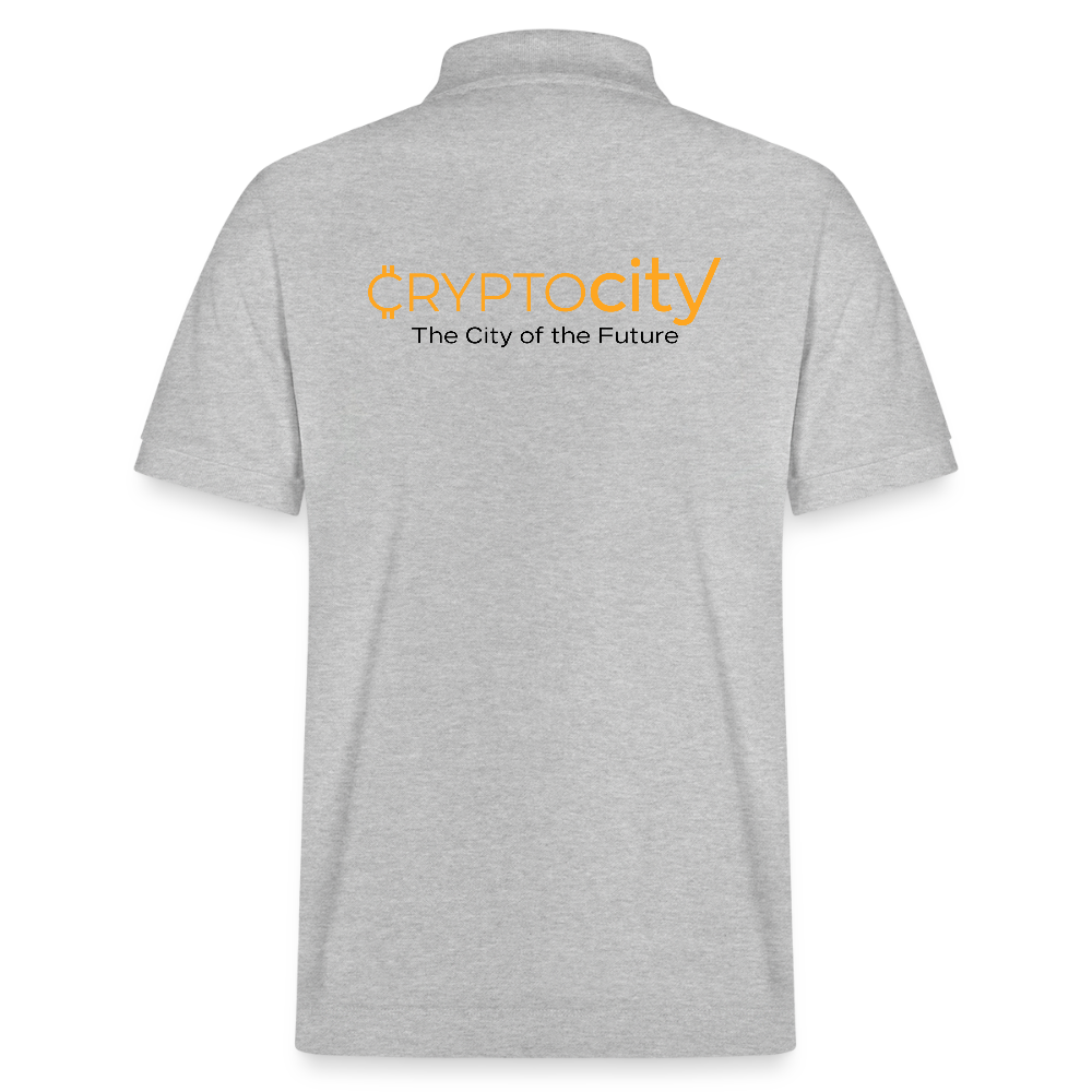 Bio-Poloshirt Herren The City + Logo - Grau meliert
