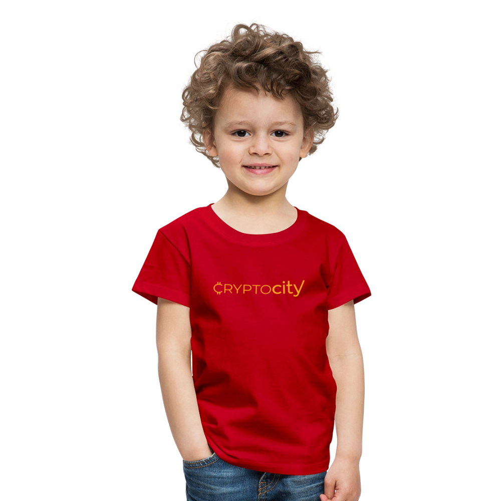 Kinder Premium T-Shirt mit dem klassichen CryptoCity Schriftzug - Rot