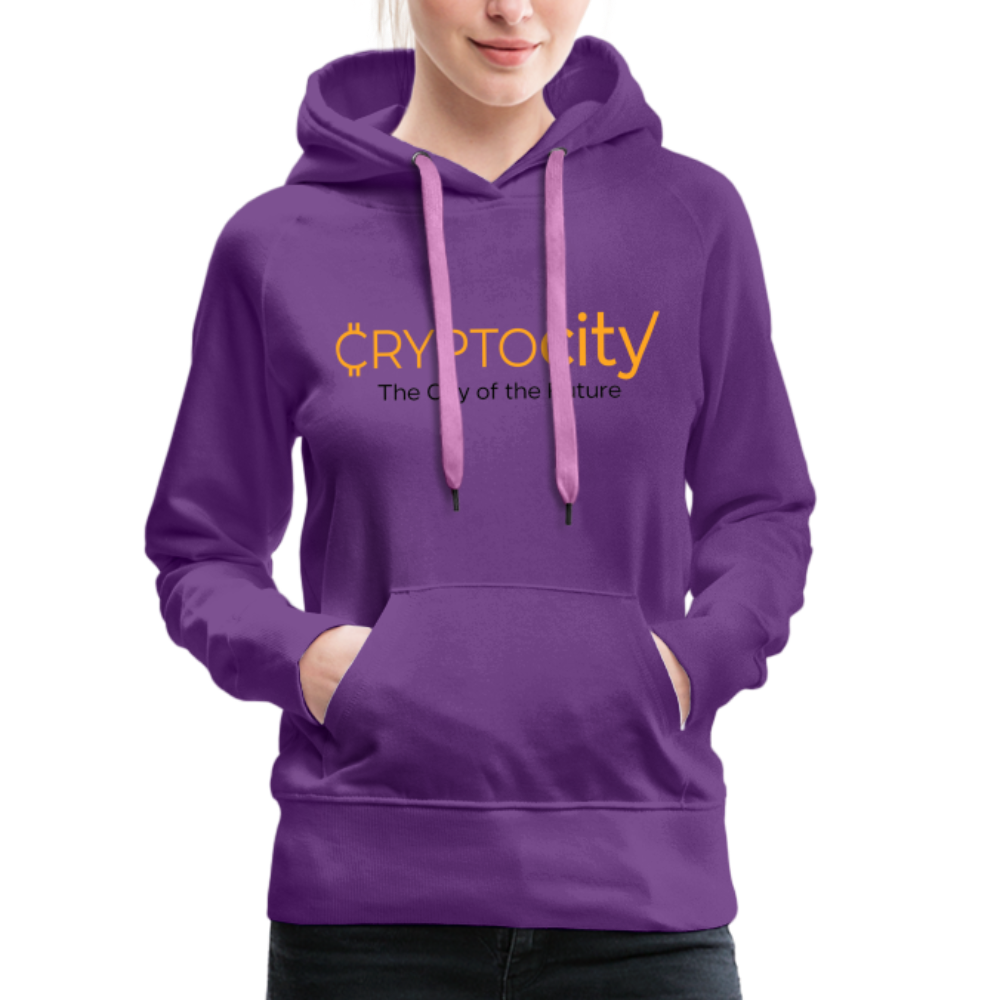 Frauen Premium Hoodie The City of the Future - Purple