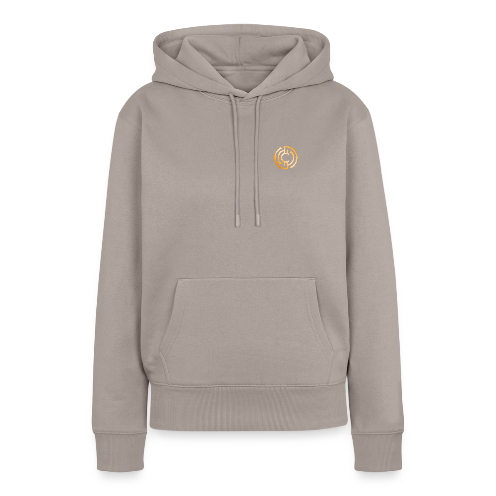 Frauen Premium Hoodie The City + Logo - Taupe