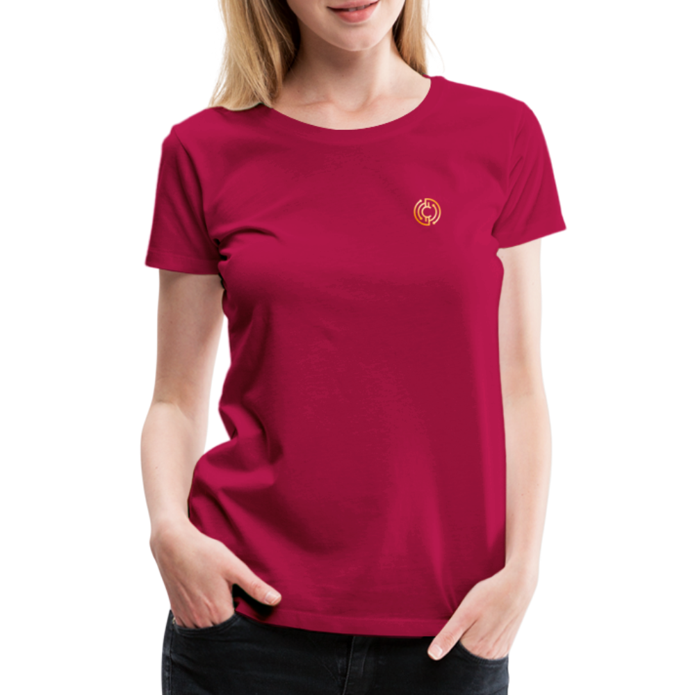 Frauen Premium T-Shirt The City + Logo - dunkles Pink