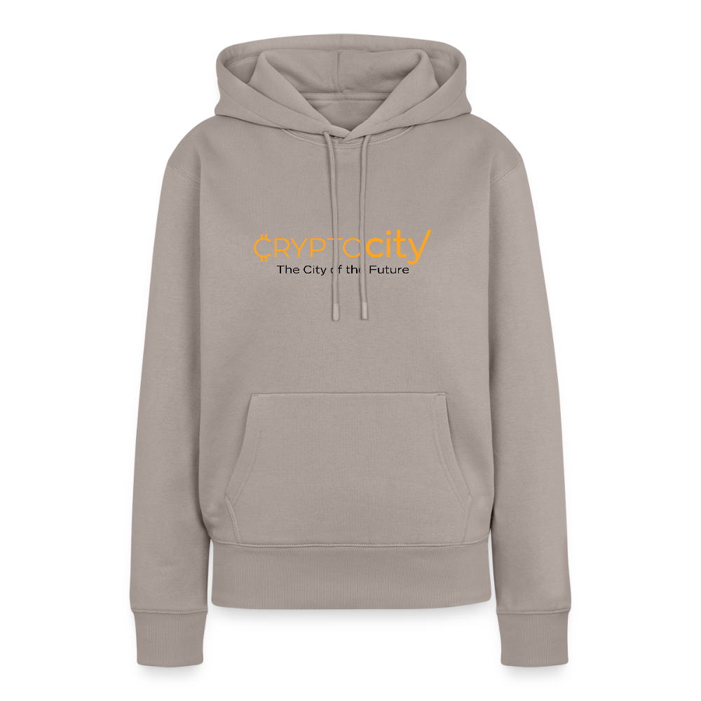 Frauen Premium Hoodie The City of the Future - Taupe