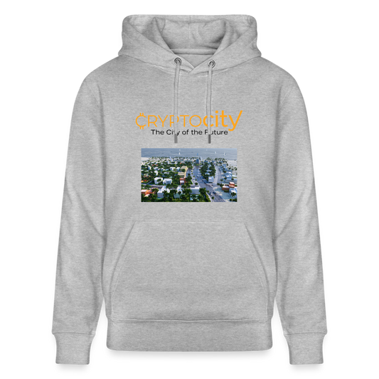 Unisex Bio-Hoodie The City of the Future - Grau meliert